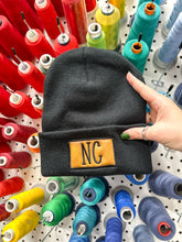 Load image into Gallery viewer, State Faux Leather Patch Beanie