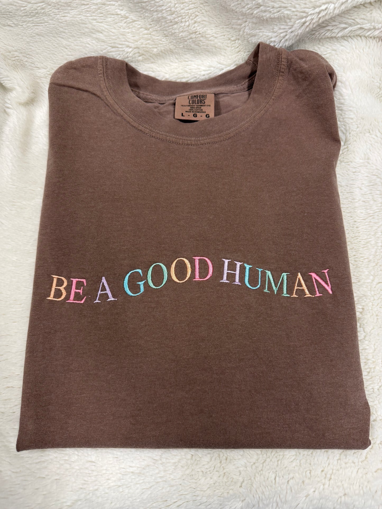 Be A Good Human Embroidered Tee