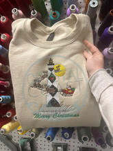 Load image into Gallery viewer, READY AFTER CHRISTMAS Coastal Merry Christmas Embroidered Crewneck Sweatshirt -- use code LOCAL for local pickup. Buy 2+ and get $5 off EACH!!