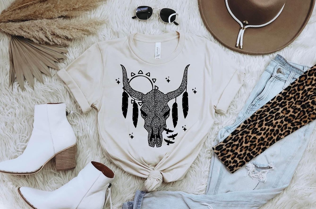 Boho Cheetah Skull