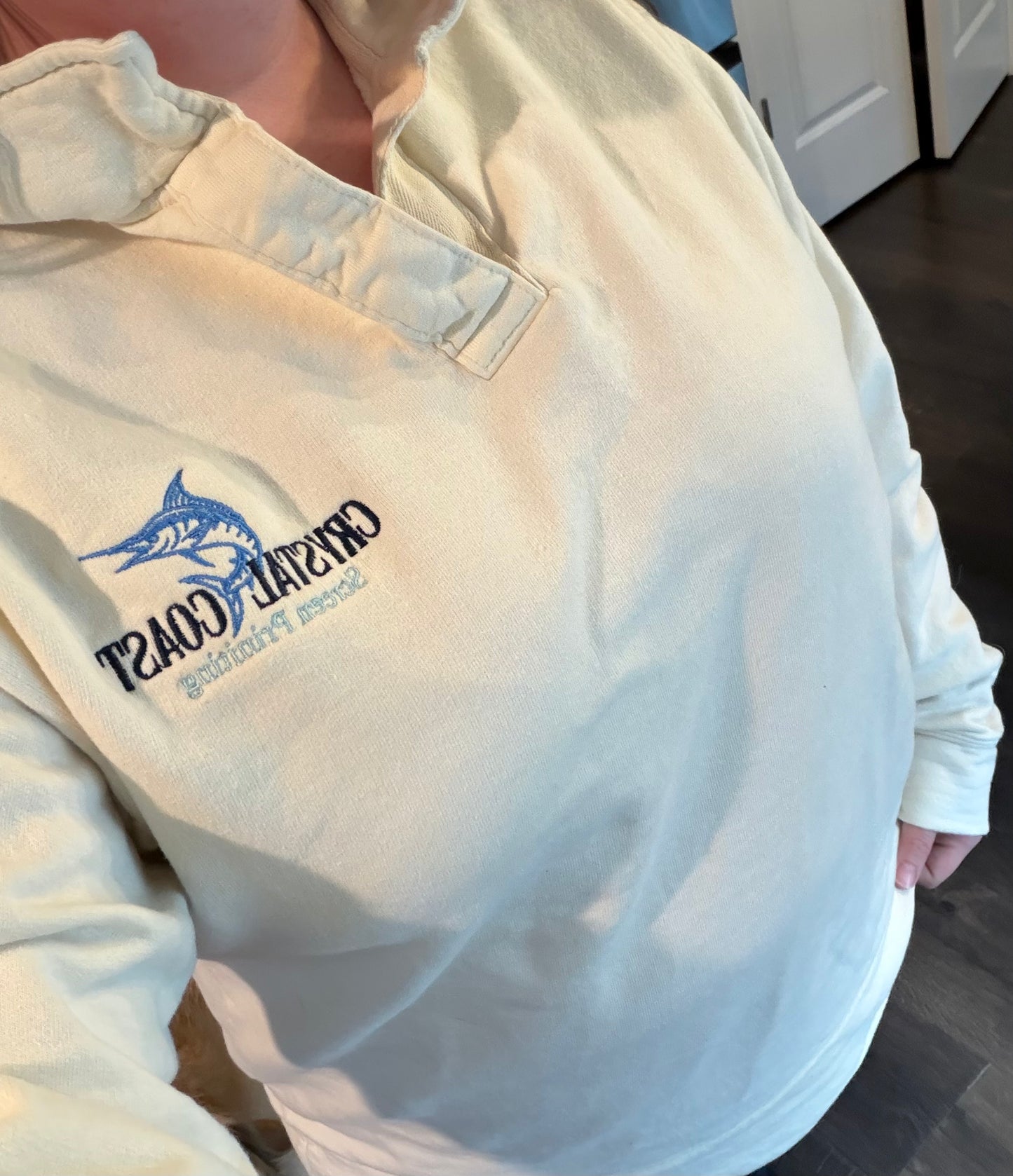 Branded Collared Pullover Embroidered