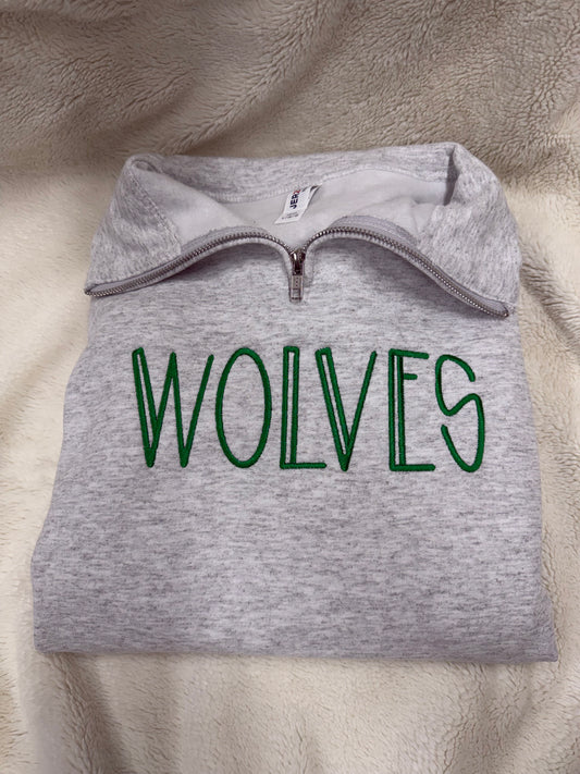 Mascot Name Quarter Zips - CUSTOM