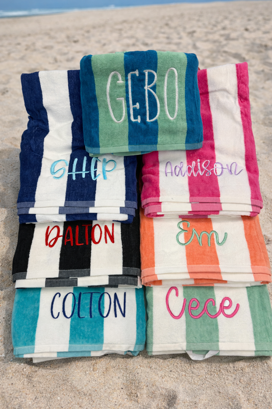 Embroidered Cabana Beach Towels