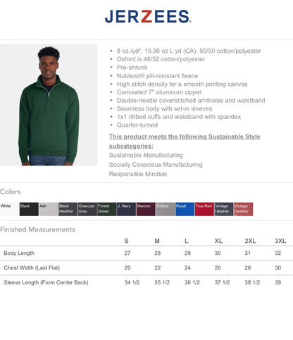 Mascot Name Quarter Zips - CUSTOM