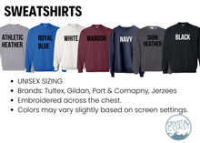 Load image into Gallery viewer, Varsity Embroidered Sweatshirts-MESSAGE ME TO ORDER IF YOU ARE ORDERING MORE THAN 5-SHIPPING MESSED UP
