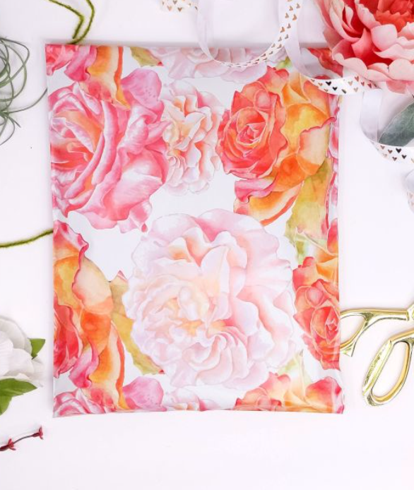 Watercolor Blossoms 10x13 Polymailer