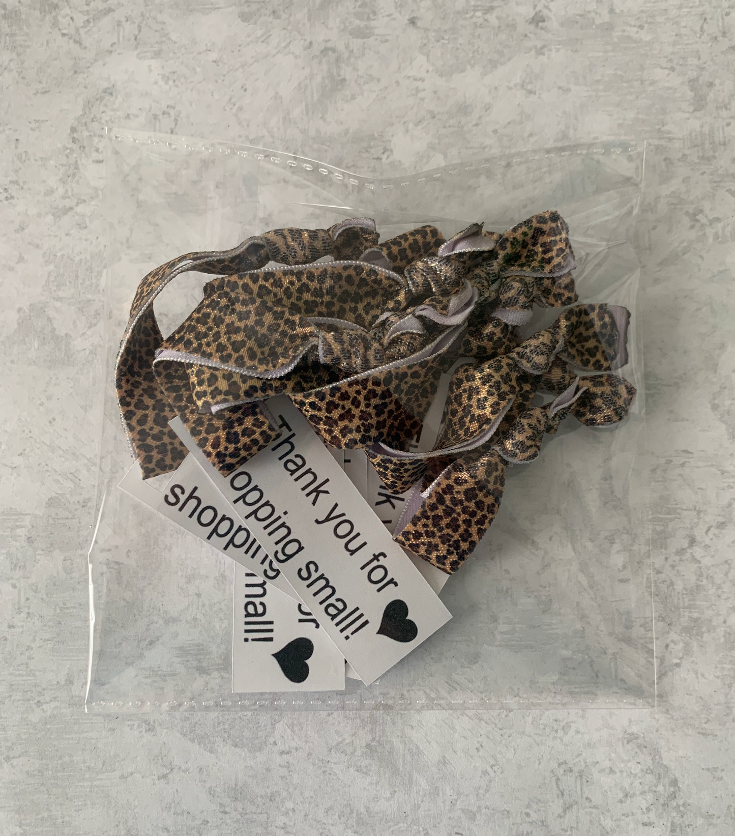 Cheeta Hair Tie + Mini Thank you Card