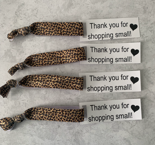 Cheeta Hair Tie + Mini Thank you Card