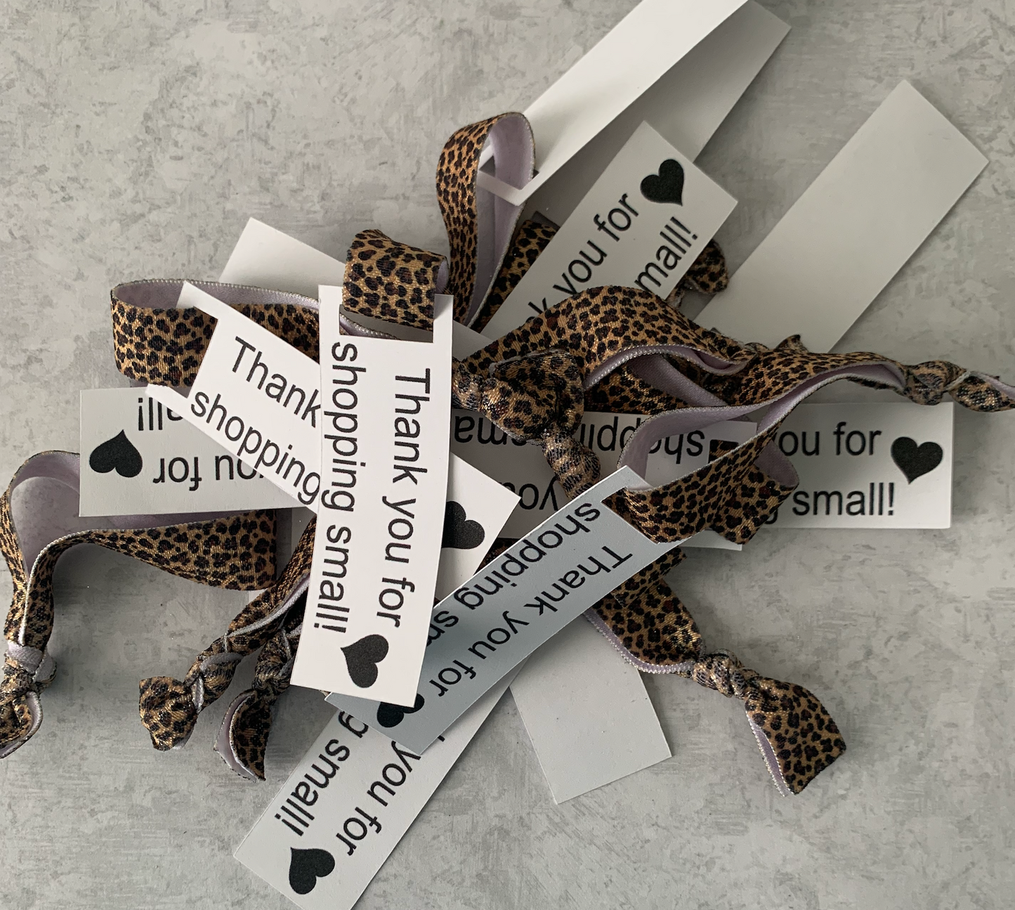Cheeta Hair Tie + Mini Thank you Card