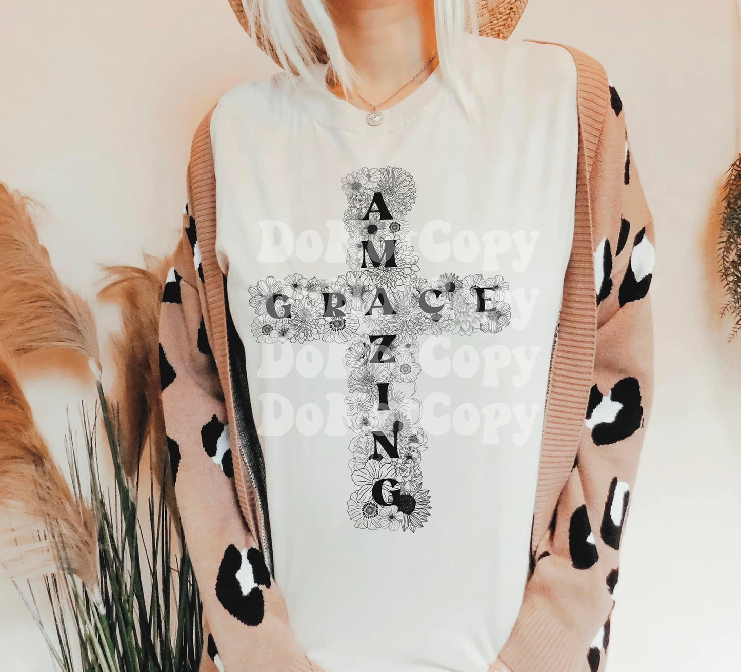 Amazing Grace Floral Cross