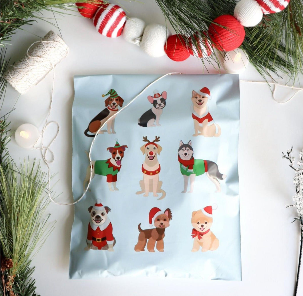 Holiday pups 10x13 polymailer